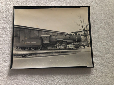 Vintage Inland Steel locomotive #33 8x10 photo ALCO HISTORIC PHOTOS