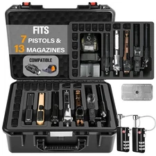 TSA Approved Pistol Case for Multiple Handguns – Waterproof Hard Gun Case wit...