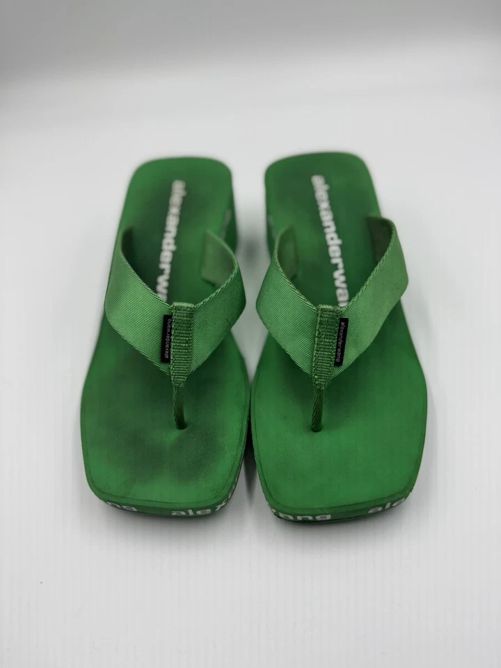 Sandalia de diseñador con cuña verde Alexander Wang talla 7,5 W EU 37 Foto 2 de 4