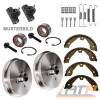 2X Bremstrommel + 2X Handbremsseil Hinten FÜR Opel Corsa B Tigra A