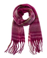 La Fiorentina Fringe Plush Scarf Women's Purple