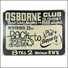 Back To Zero Osborne Club Manchester Concert Poster (UK)