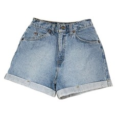 Vintage Levi s Orange Tab Size 9 954 Regular Fit Light Wash Cuff Hem Shorts Y2K