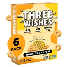 Three Wishes Grain-Free Protein Cereal - Healthy, Low 8.6 Ounce Pack of 6