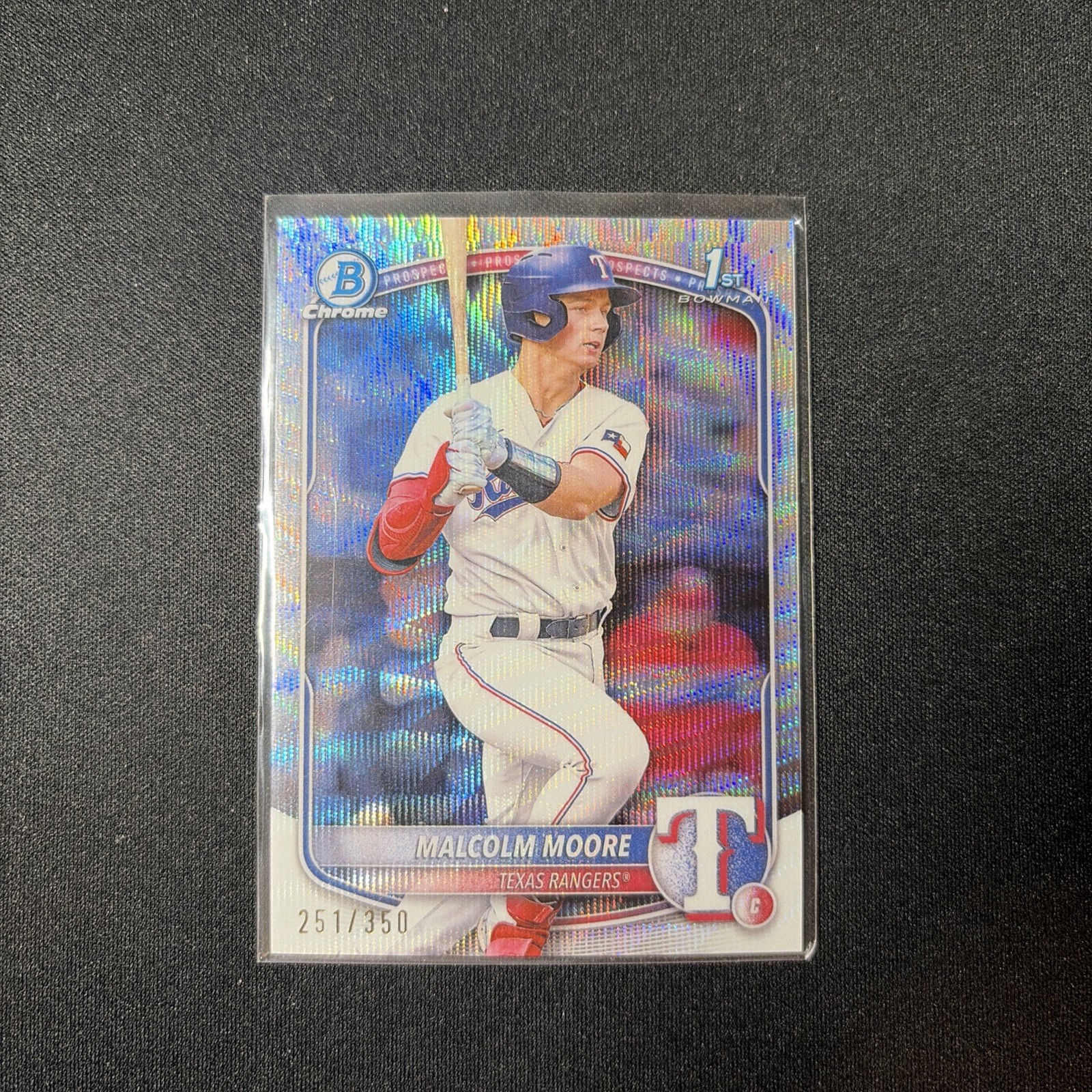 2025 Bowman - Chrome Prospects Malcolm Moore #BCP-129 Wave Refractor /350 (RC)