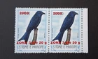Sao Tome 2009   Birds Red overprint Zona 3 pair   MNH RRR