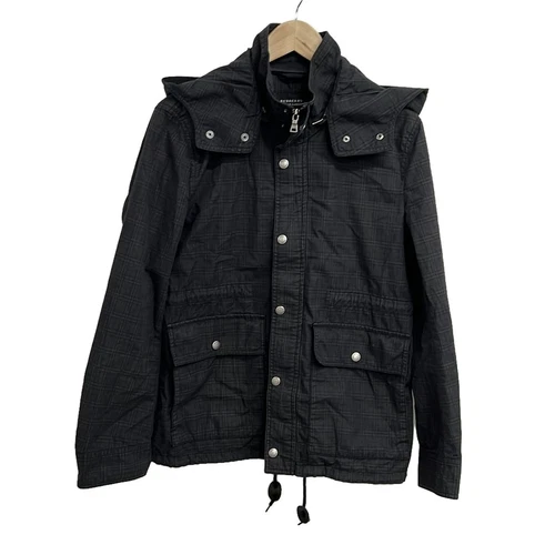 Autentica Burberry Black Label Giacca leggera da uomo grigio scuro nero