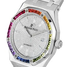 Audemars Piguet Royal Oak Watch 41MM Diamond Pave Diamond Baguette Index Mark... 3