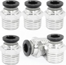 10 Pcs Push to Connect Fittings 6mm Tube OD x 1/4 Inch NPT Thread, Male Straight