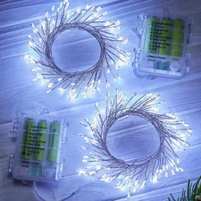 Outdoor Fairy Firecracker Lights Battery Operated, 5 Feet 60 LEDs Twinkle Str...