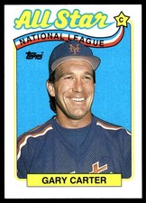 Gary Carter 1989 Topps #393 New York Mets MLB READ FREE SHIPPING AutographDen