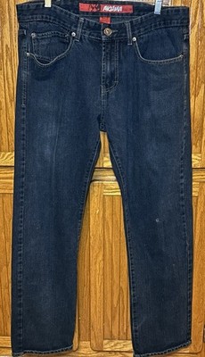 Akuma Men s Denim Blue Jeans Y2K Size 36X32 Straight Leg Regular Fit Hip Hop