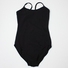 Mirella Women's Scoop Front Camisole Leotard Dance Leo in Black and size Adult M