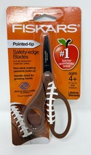 New Fiskars Football MVP 5" Non-Stick Pointed Tip Kid Scissors 4+
