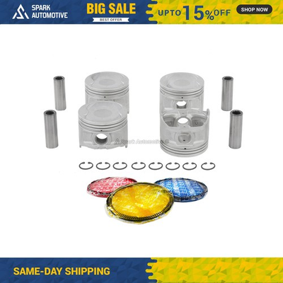 #ad Pistons w Rings fit Fits 1996 1997 Toyota RAV4 2.0L L4 DOHC 16V $225.99
