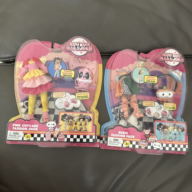 KUU KUU HARAJUKU Fashion (2) Pink Cupcake And Sushi Fashion Pack NEW