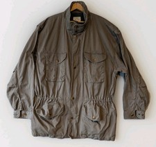 Vtg Harry II By Harry Rosen Brown Military Field Coat Jacket Large Chore Barn