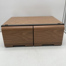 Vintage VHS Max 14 Tape 2 Drawer Faux Wood Grain Plastic Cabinet Holder Case