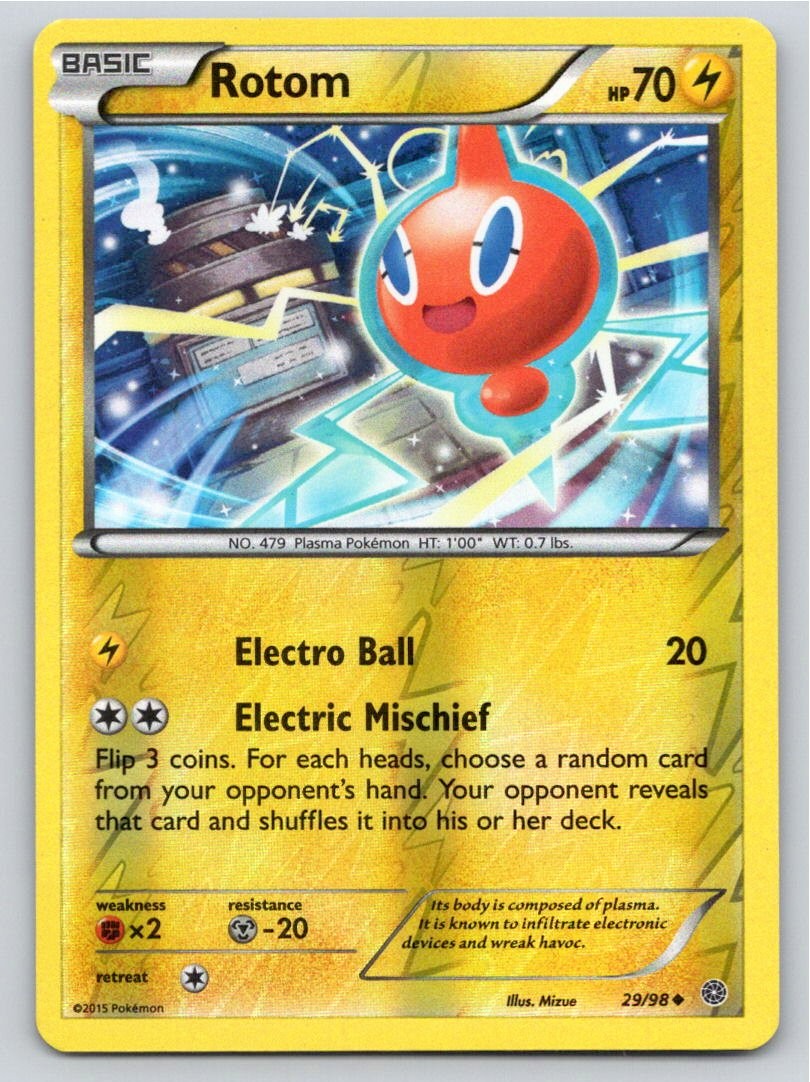 2015 POKEMON ROTOM ANCIENT ORIGINS 29/98 REVERSE HOLO UC NM A78892 FREE S&H
