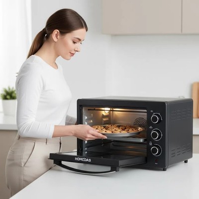HOMEDAS Toaster Oven - Countertop, Large Capacity, Auto Shut off - Safe