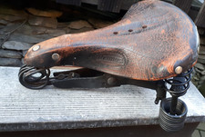 großer ur alter ledersattel fahrrad sattel gefedert primus