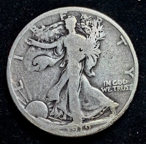1919 Walking Liberty Half Dollar. Solid G