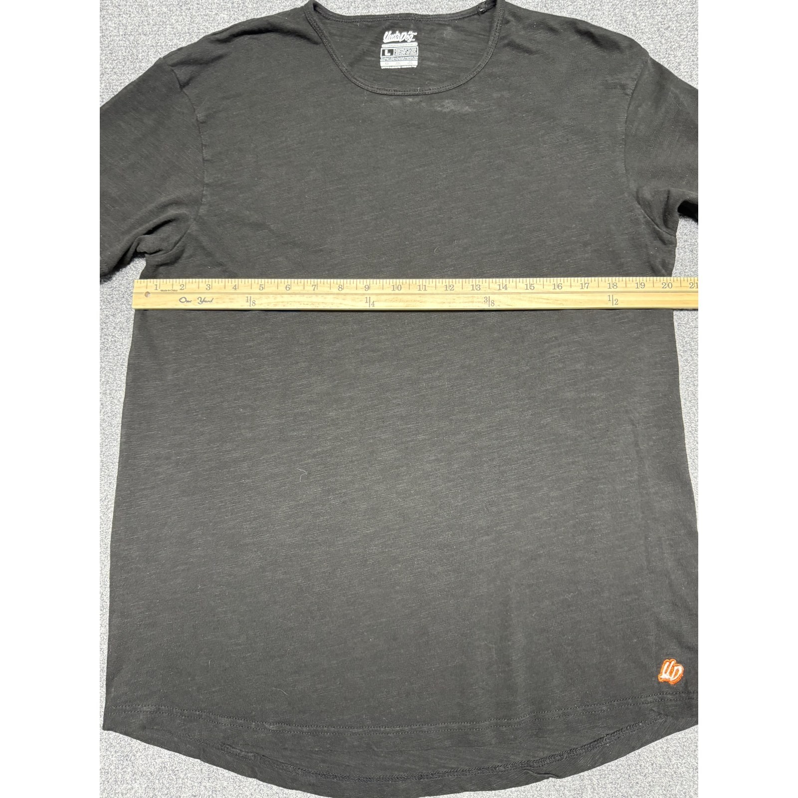UnderDog Hemp Bamboo Organic Cotton Curved Hem T-Shirt Black Mens L UC-267 - second product detail image