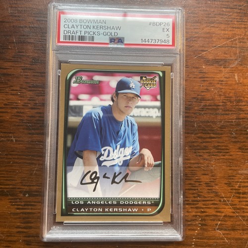 2008 BOWMAN DRAFT GOLD #BDP26 CLAYTON KERSHAW ROOKIE RC PSA 5