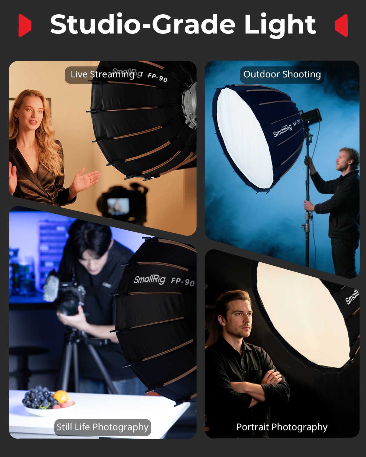 SmallRig FP-90 35.4" Parabolic Softbox w/ Bowens Mount for Neewer for Godox