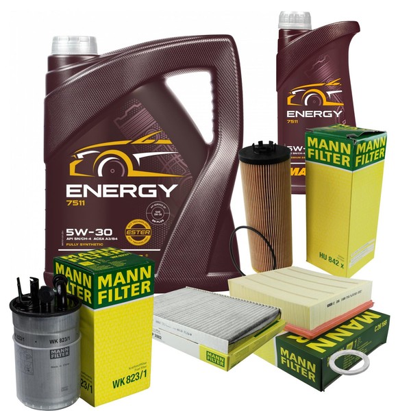 Mann Inspektionspaket 6L Mannol Energy 5W-30 FüR Skoda Superb I 2.5 Tdi-image