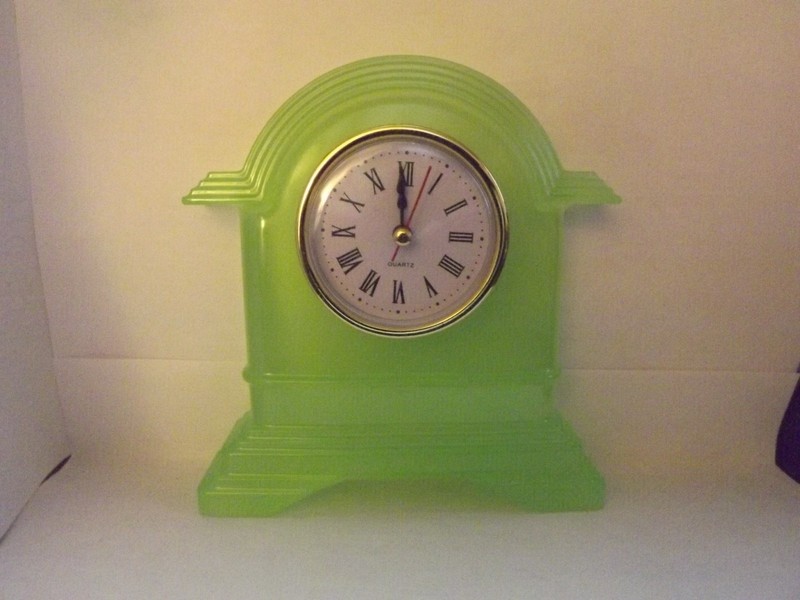 A glow-in-the-dark resin mantel clock