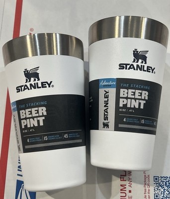 Stanley The Stacking Beer Pint 16 oz White New Set of 2 BPA-free