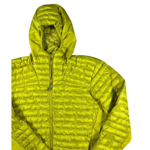 Rab Cirrus Flex 2.0 Hoody Mens Medium Yellow Green Insulated Jacket QIO-68 - product listing photo
