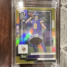 Donruss 2025 Jersey Fusion Kirk Cousins Game Used Ball Gold Press Proof #006/186
