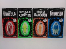SUPER7 REACTION SET OF 4 FIGURES UNIVERSAL MONSTERS NYCC GLOW IN THE DARK NEW
