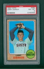 1968 Topps Baseball Card - #565 Larry Dierker, PSA 8 NM/MT