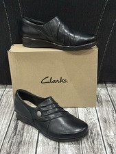 Clarks Hope Roxanne Women's Size 6.5 Slip-On Ultimate Comfort Black Shoes R 115