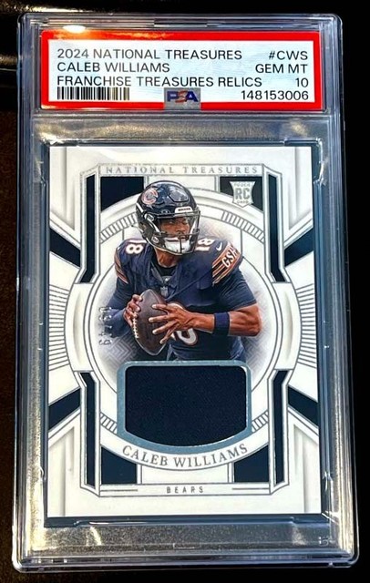 2024 National Treasures Caleb Williams Franchise Relics PSA 10 GEM Rookie #d /49