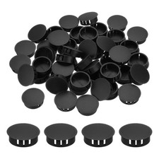 100Pcs 35mm Black Nylon Plastic Round Locking Hole Plugs Insert End Caps
