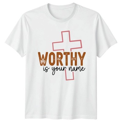 Worthy Is Your Name Damen T-Shirt Gottesdienst Christlicher Glaube Weihnachten