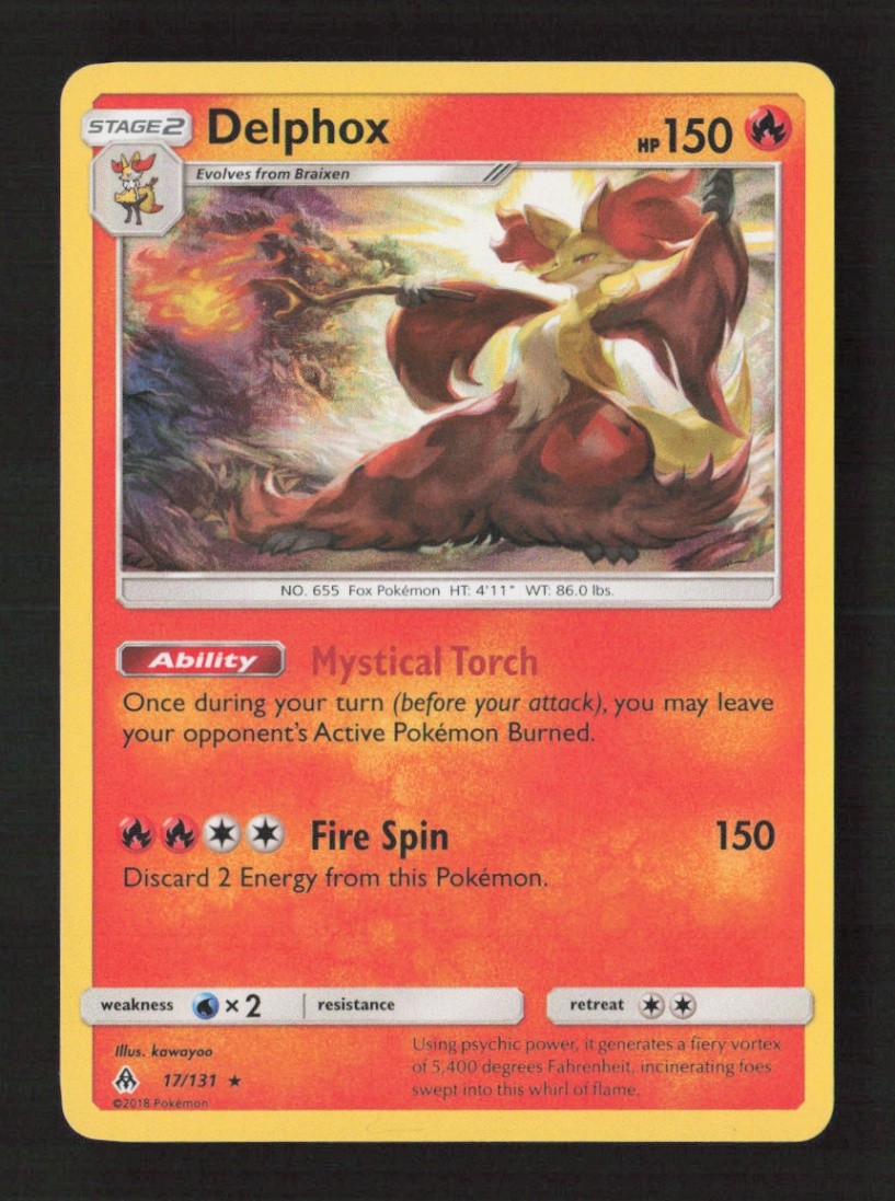 Delphox Holo Rare Holo SM - Forbidden Light 17/131 NM Pokémon TCG