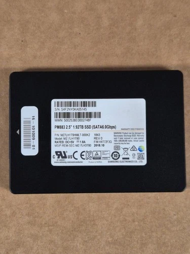 Samsung SSD 1.92TB PM883 2.5" (SATA6.0Gbps) MZ-7LH1T90 98-99% LIFE 120-340 days