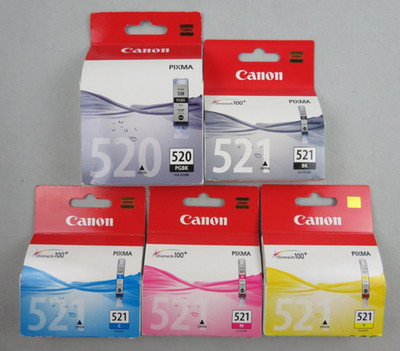 5 OVP Original Canon PGI-520 PGBK CLI-521 BK C M Y MP550,MP560,MP620,MP630,MP640