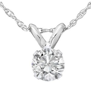 Vvs .50ct Diamond Solitaire Pendant Necklace 14k White Or Yellow Gold Lab Grown