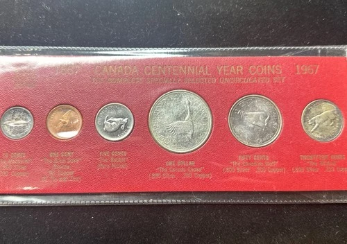 1867-1967 Canada Silver Centennial Year Uncirculated Set * Lightly toned *