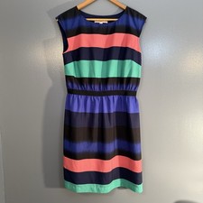 LOFT Striped Sleeveless Summer Dress Size M Multicolor Vacation Resortwear