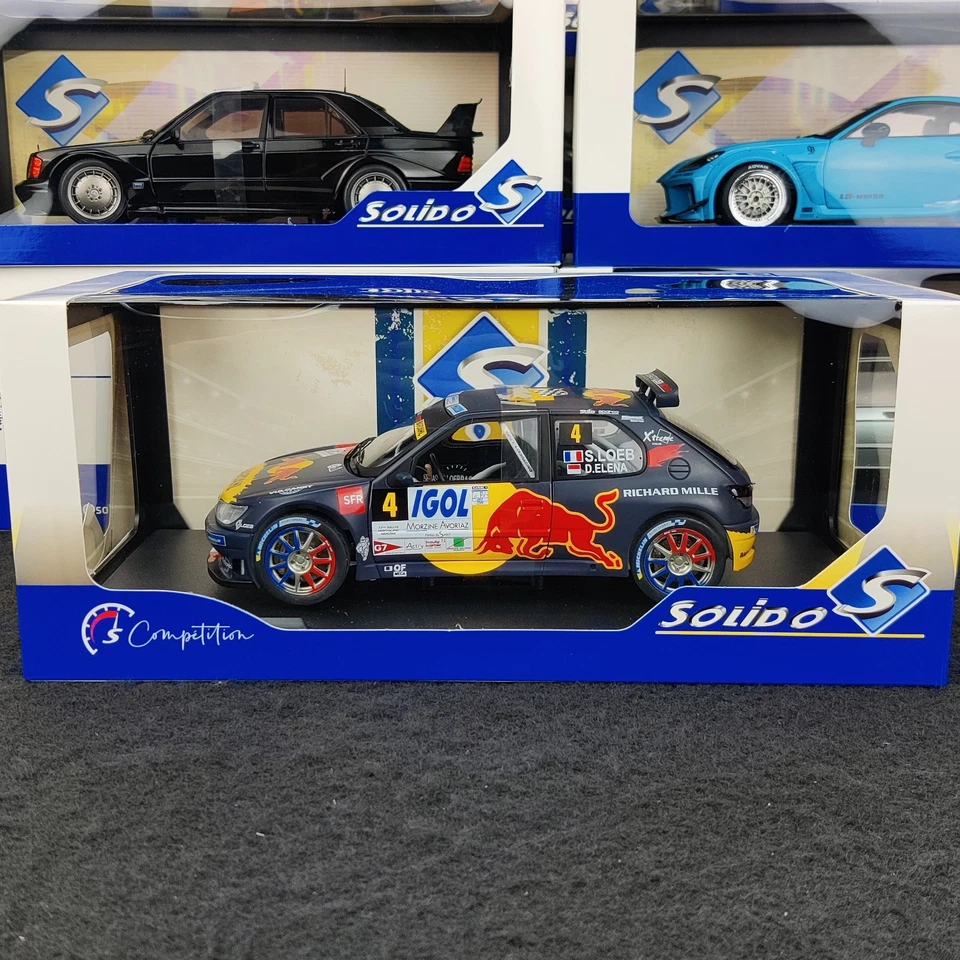 SOLIDO PEUGEOT 306 MAXI RALLY DU MONT BLANC 2021 LOEB/ ELENA #4 1:18 NEUF BOITE - Photo 2/4