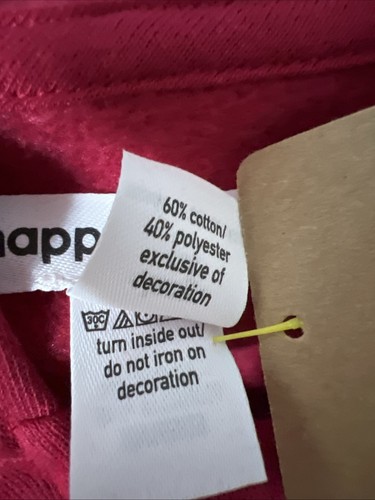 Wonder Happy Nation Hoodie NWT %60 Cotton Size Large 12+ - Picture 6 of 7