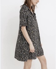 Madewell Ruffle Button-Front Trapeze Shift Dress in Folkmagic Floral Size Medium