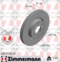 2X Zimmermann Bremsscheibe Coat Z 400.5535.20 FüR Mercedes Klasse 470 220 210 Up